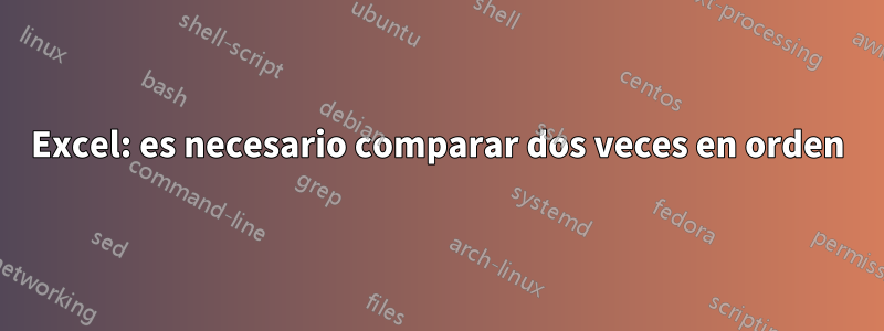 Excel: es necesario comparar dos veces en orden