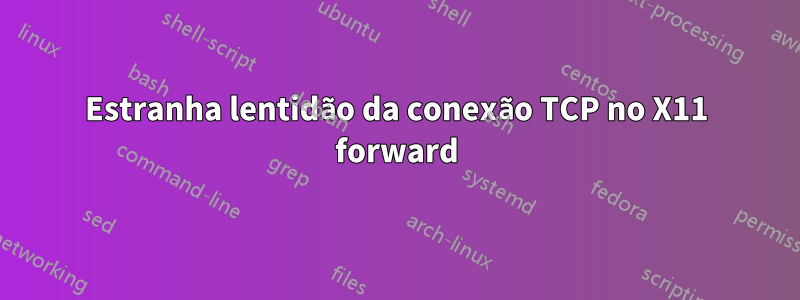 Estranha lentidão da conexão TCP no X11 forward