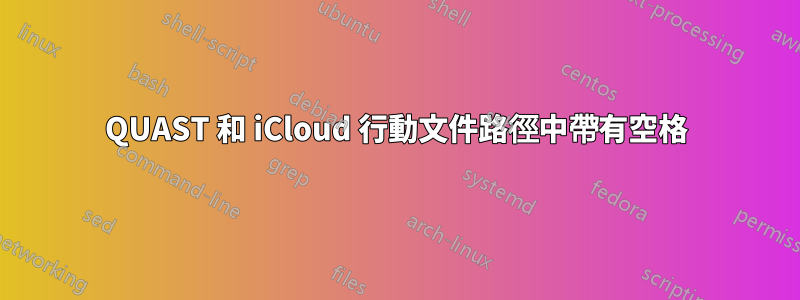 QUAST 和 iCloud 行動文件路徑中帶有空格