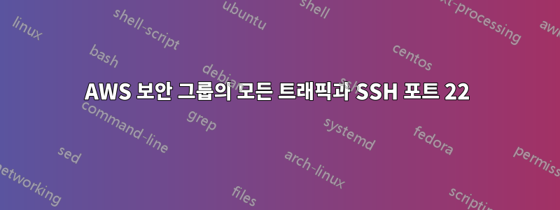 AWS 보안 그룹의 모든 트래픽과 SSH 포트 22