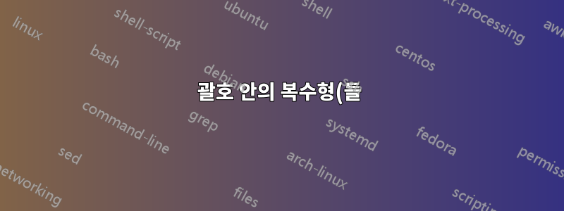 괄호 안의 복수형(들)과 (들) 사이의 충돌이 §로 자동 수정됨