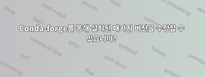 Conda-forge를 통해 설치된 패키지 버전을 수정할 수 있습니까?