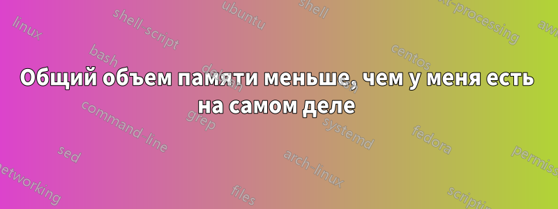 Общий объем памяти меньше, чем у меня есть на самом деле