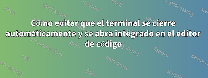 Cómo evitar que el terminal se cierre automáticamente y se abra integrado en el editor de código