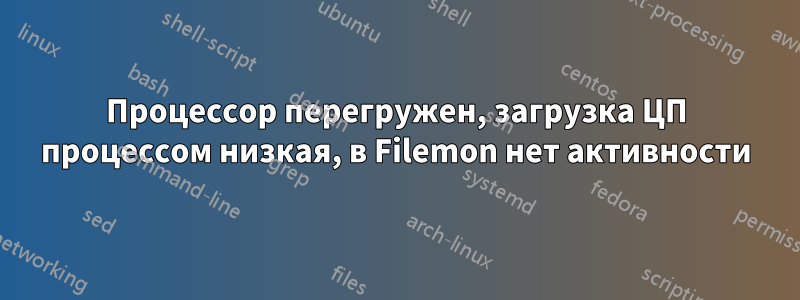 Процессор перегружен, загрузка ЦП процессом низкая, в Filemon нет активности