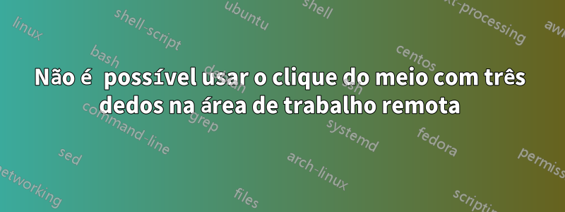 Não é possível usar o clique do meio com três dedos na área de trabalho remota