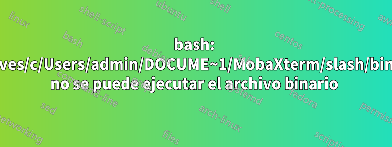 bash: /drives/c/Users/admin/DOCUME~1/MobaXterm/slash/bin/ls: no se puede ejecutar el archivo binario