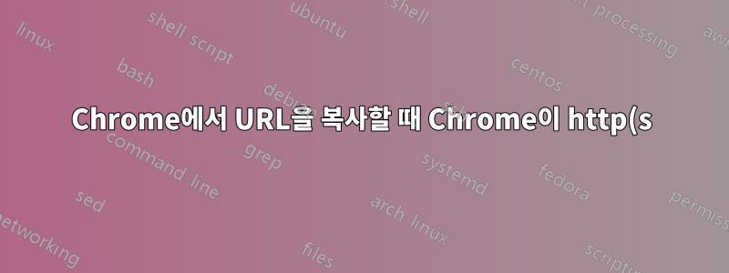 Chrome에서 URL을 복사할 때 Chrome이 http(s)://를 삽입하는 것은 끊임없는 성가심입니다.