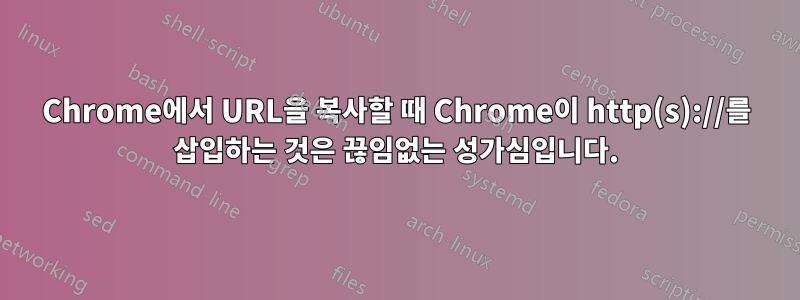 Chrome에서 URL을 복사할 때 Chrome이 http(s)://를 삽입하는 것은 끊임없는 성가심입니다.