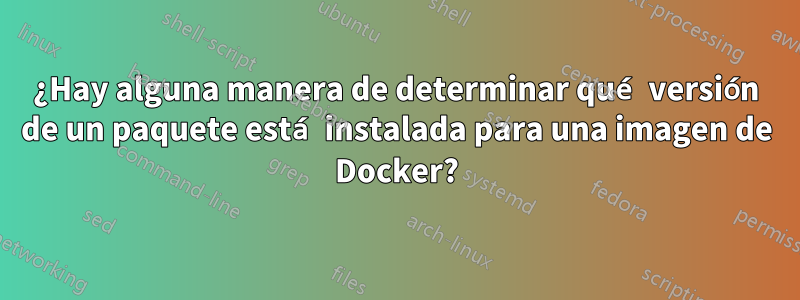 ¿Hay alguna manera de determinar qué versión de un paquete está instalada para una imagen de Docker?