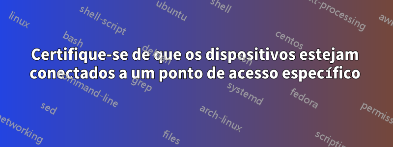 Certifique-se de que os dispositivos estejam conectados a um ponto de acesso específico