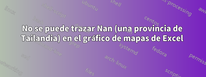 No se puede trazar Nan (una provincia de Tailandia) en el gráfico de mapas de Excel