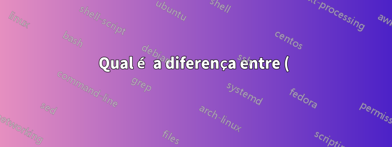 Qual é a diferença entre () e {} no bash para agrupar saídas e comandos
