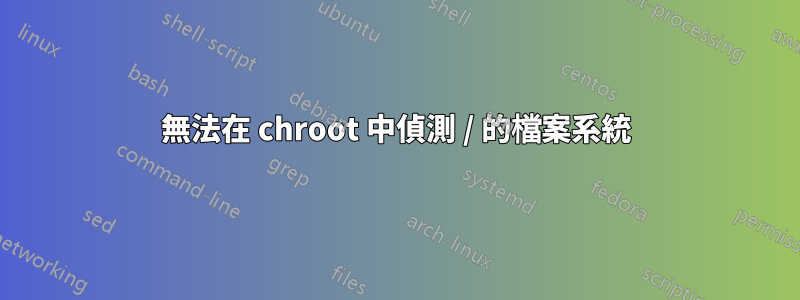 無法在 chroot 中偵測 / 的檔案系統