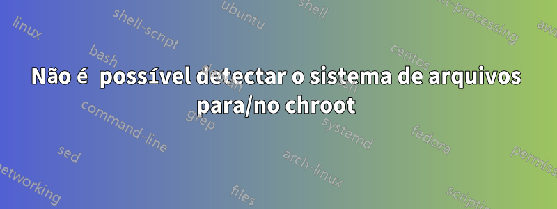 Não é possível detectar o sistema de arquivos para/no chroot