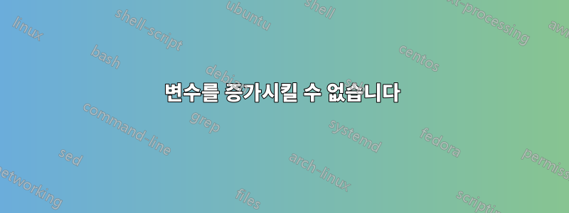 변수를 증가시킬 수 없습니다