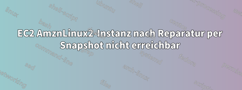 EC2 AmznLinux2-Instanz nach Reparatur per Snapshot nicht erreichbar