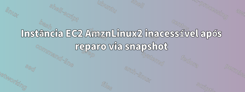 Instância EC2 AmznLinux2 inacessível após reparo via snapshot