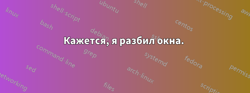 Кажется, я разбил окна.