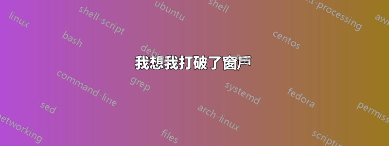 我想我打破了窗戶