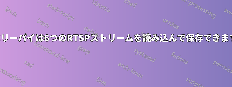 ラズベリーパイは6つのRTSPストリームを読み込んで保存できますか？