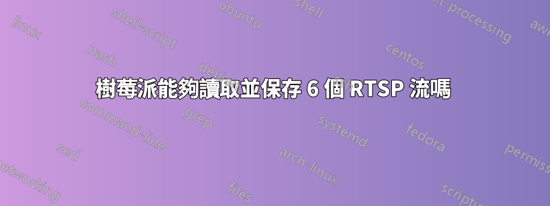 樹莓派能夠讀取並保存 6 個 RTSP 流嗎