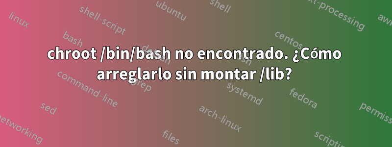 chroot /bin/bash no encontrado. ¿Cómo arreglarlo sin montar /lib?