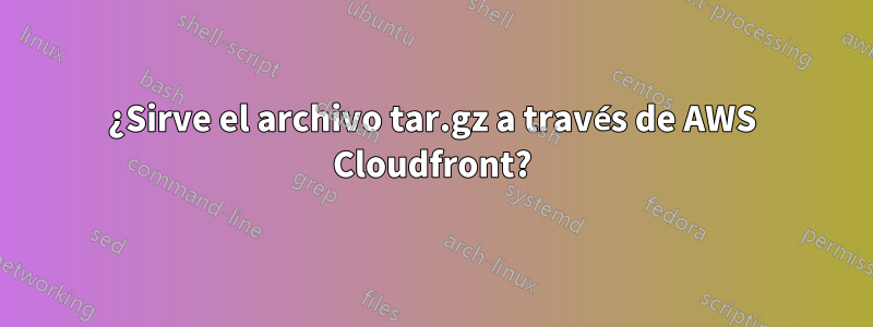 ¿Sirve el archivo tar.gz a través de AWS Cloudfront?