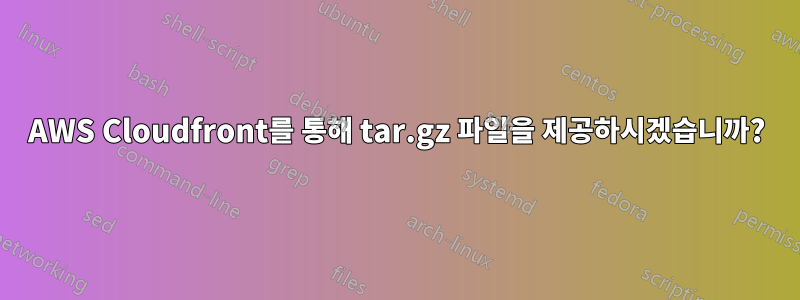 AWS Cloudfront를 통해 tar.gz 파일을 제공하시겠습니까?