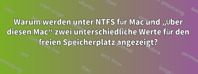 Warum werden unter NTFS für Mac und „Über diesen Mac“ zwei unterschiedliche Werte für den freien Speicherplatz angezeigt?