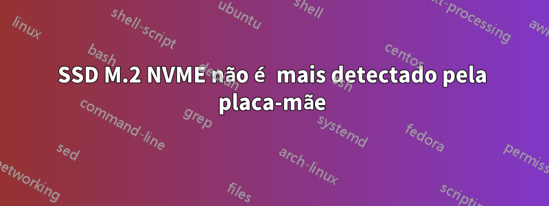 SSD M.2 NVME não é mais detectado pela placa-mãe