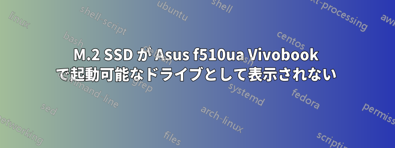 M.2 SSD が Asus f510ua Vivobook で起動可能なドライブとして表示されない