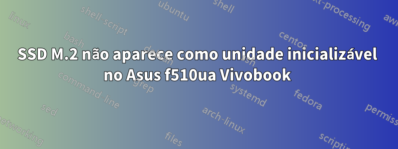 SSD M.2 não aparece como unidade inicializável no Asus f510ua Vivobook