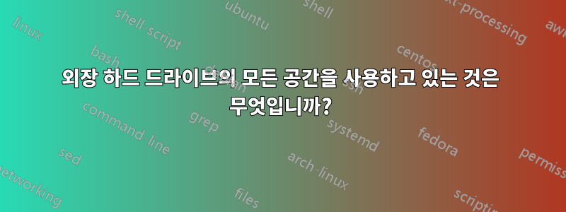 외장 하드 드라이브의 모든 공간을 사용하고 있는 것은 무엇입니까?