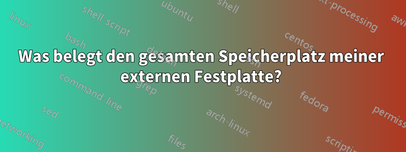 Was belegt den gesamten Speicherplatz meiner externen Festplatte?