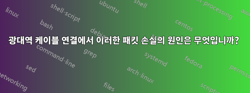 광대역 케이블 연결에서 이러한 패킷 손실의 원인은 무엇입니까?