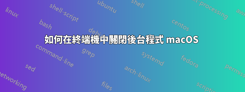 如何在終端機中關閉後台程式 macOS