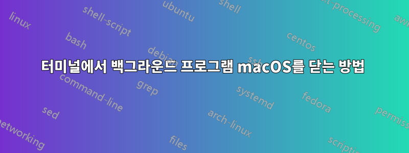 터미널에서 백그라운드 프로그램 macOS를 닫는 방법