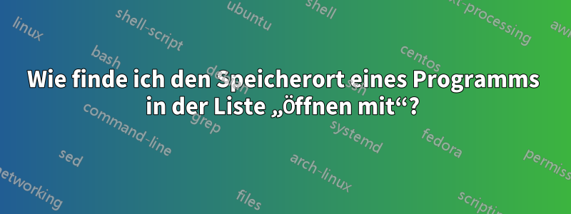 Wie finde ich den Speicherort eines Programms in der Liste „Öffnen mit“?