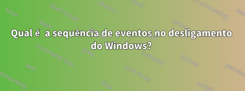 Qual é a sequência de eventos no desligamento do Windows?