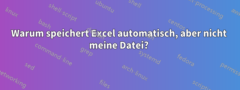 Warum speichert Excel automatisch, aber nicht meine Datei?