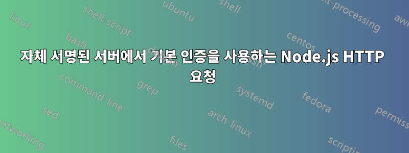 자체 서명된 서버에서 기본 인증을 사용하는 Node.js HTTP 요청