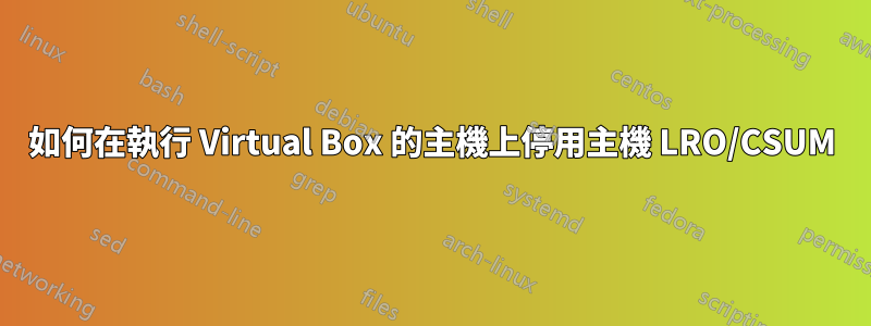 如何在執行 Virtual Box 的主機上停用主機 LRO/CSUM