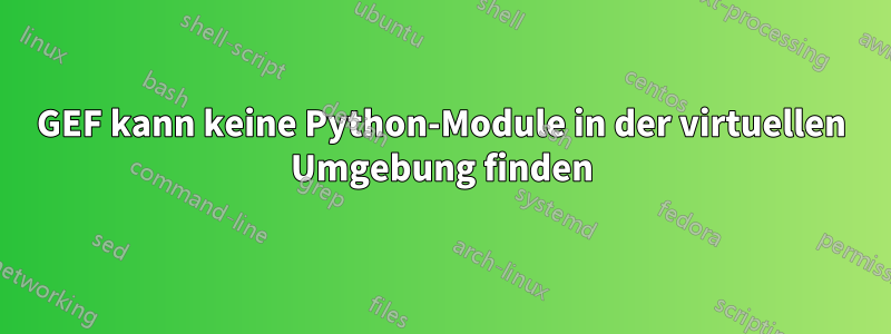 GEF kann keine Python-Module in der virtuellen Umgebung finden