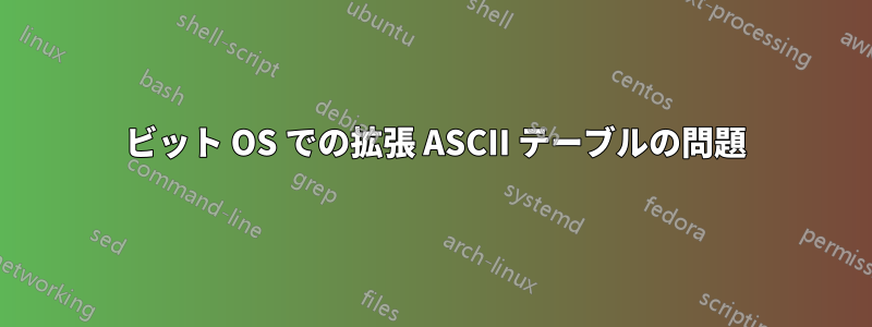 64 ビット OS での拡張 ASCII テーブルの問題