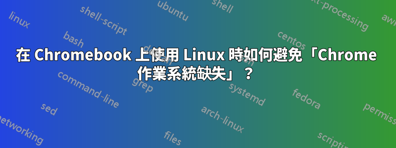 在 Chromebook 上使用 Linux 時如何避免「Chrome 作業系統缺失」？