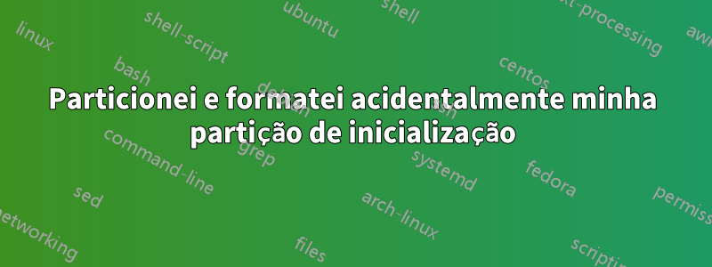 Particionei e formatei acidentalmente minha partição de inicialização