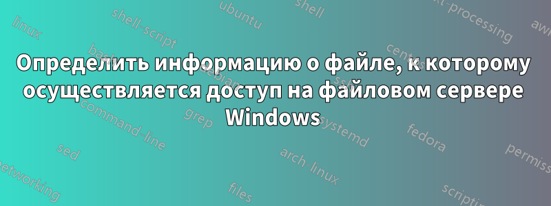 Определить информацию о файле, к которому осуществляется доступ на файловом сервере Windows