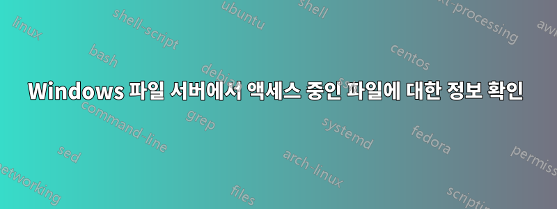 Windows 파일 서버에서 액세스 중인 파일에 대한 정보 확인