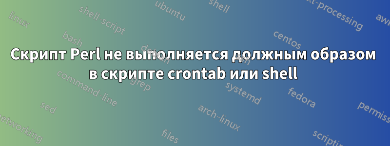 Скрипт Perl не выполняется должным образом в скрипте crontab или shell